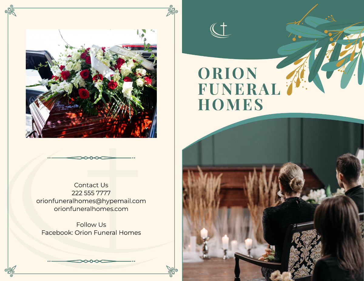 In Loving Memory Funeral Bi-Fold Brochure Template - Edit Online & Download