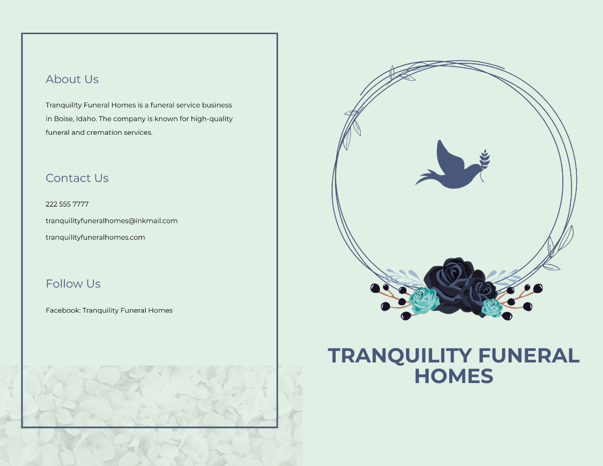 Loving Memory Day Funeral Bi-Fold Brochure Template