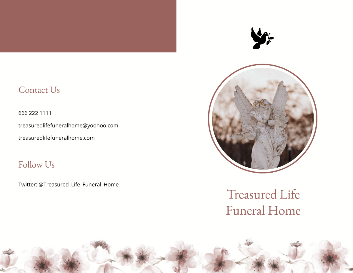 Printable Life Celebration Funeral Bi-Fold Brochure Template - Edit Online & Download