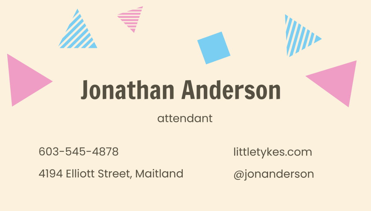 Free Day Care Business Card Template