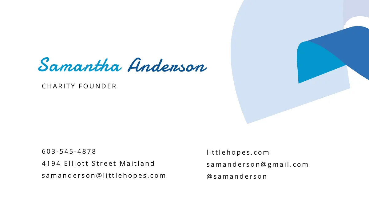 Free Charity Business Card Template to Edit Online