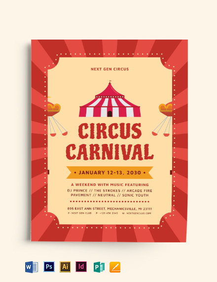 Carnival party poster Template