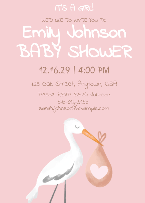 Baby Shower Girl Invitation