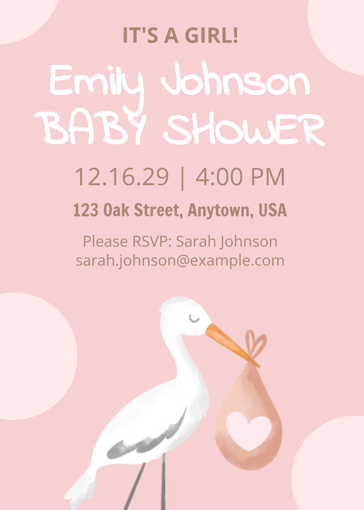 Free Baby Shower Girl Invitation Template