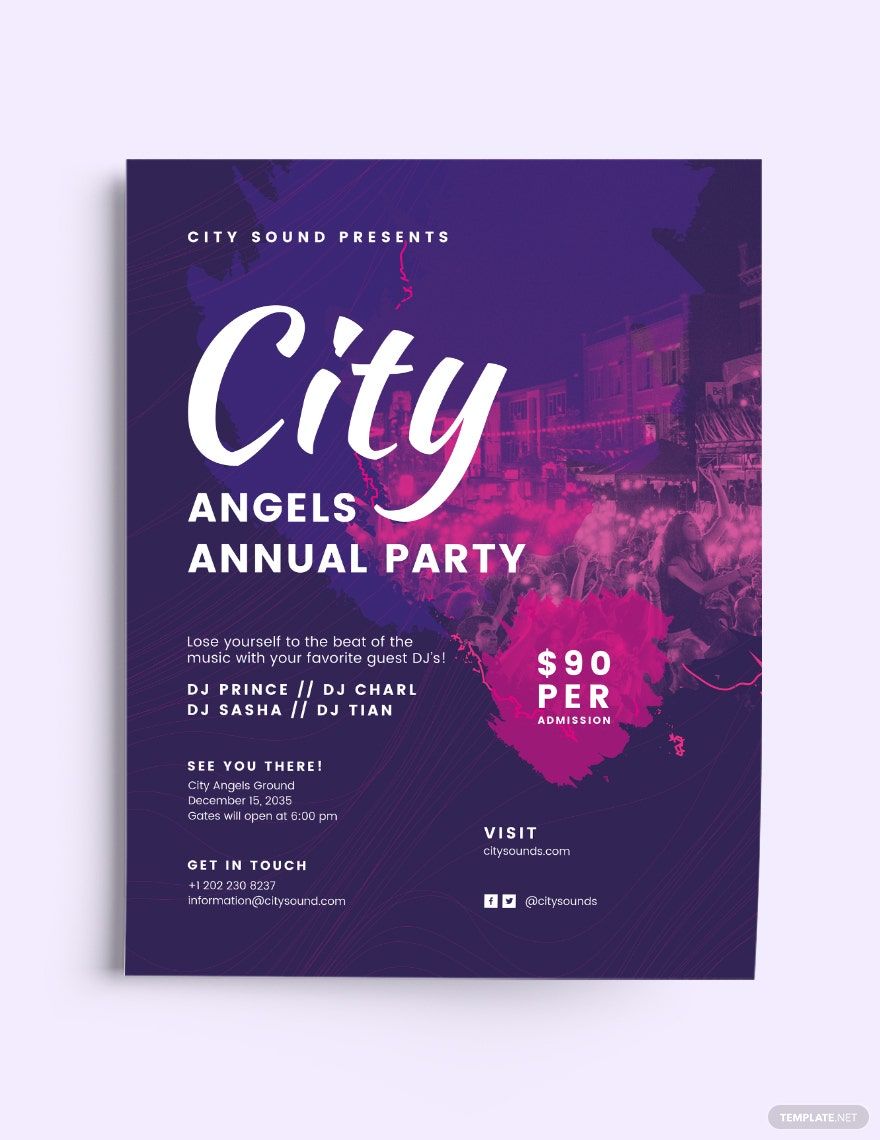City Angels Party Flyer Template