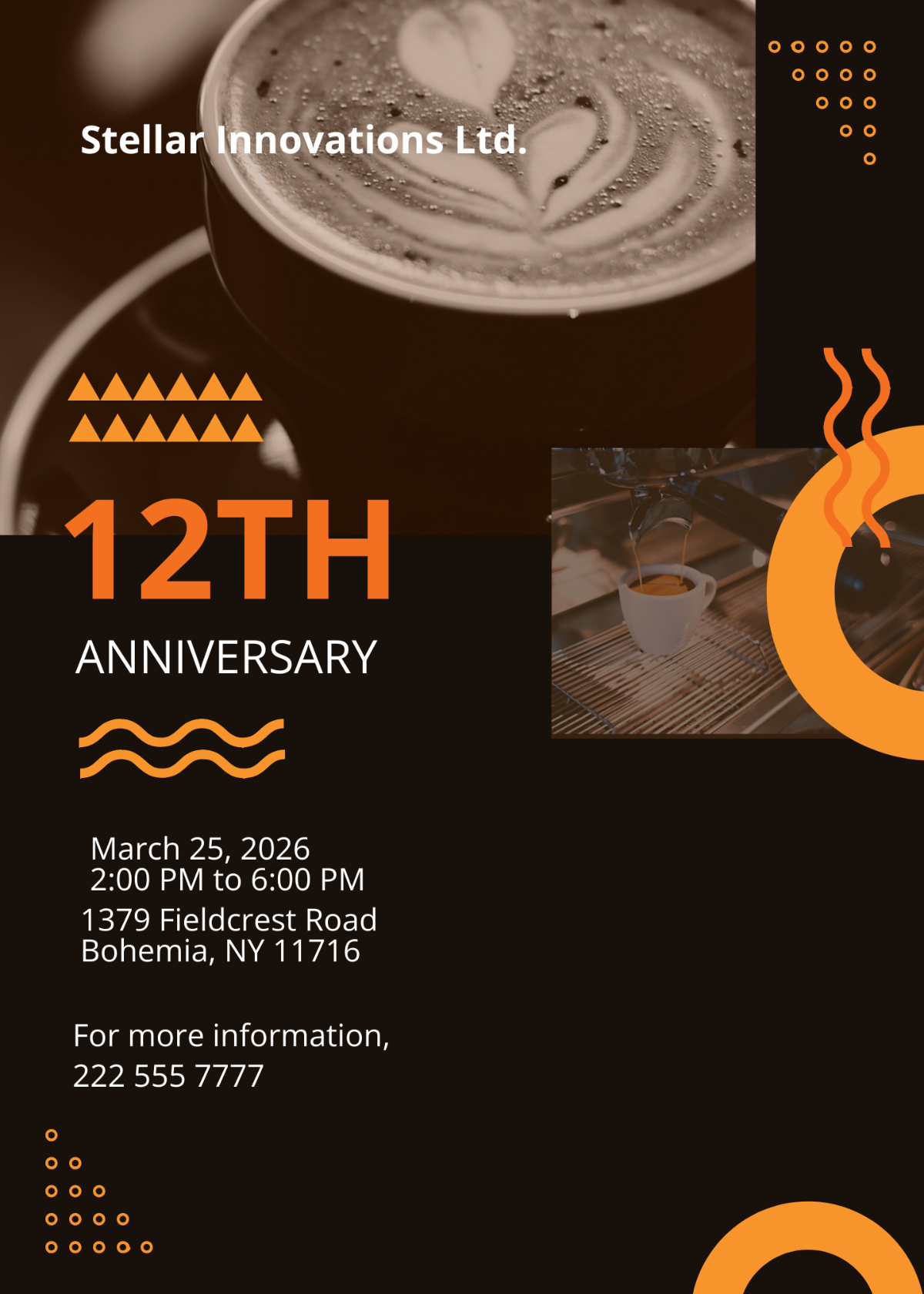 Cafe Anniversary Invitation