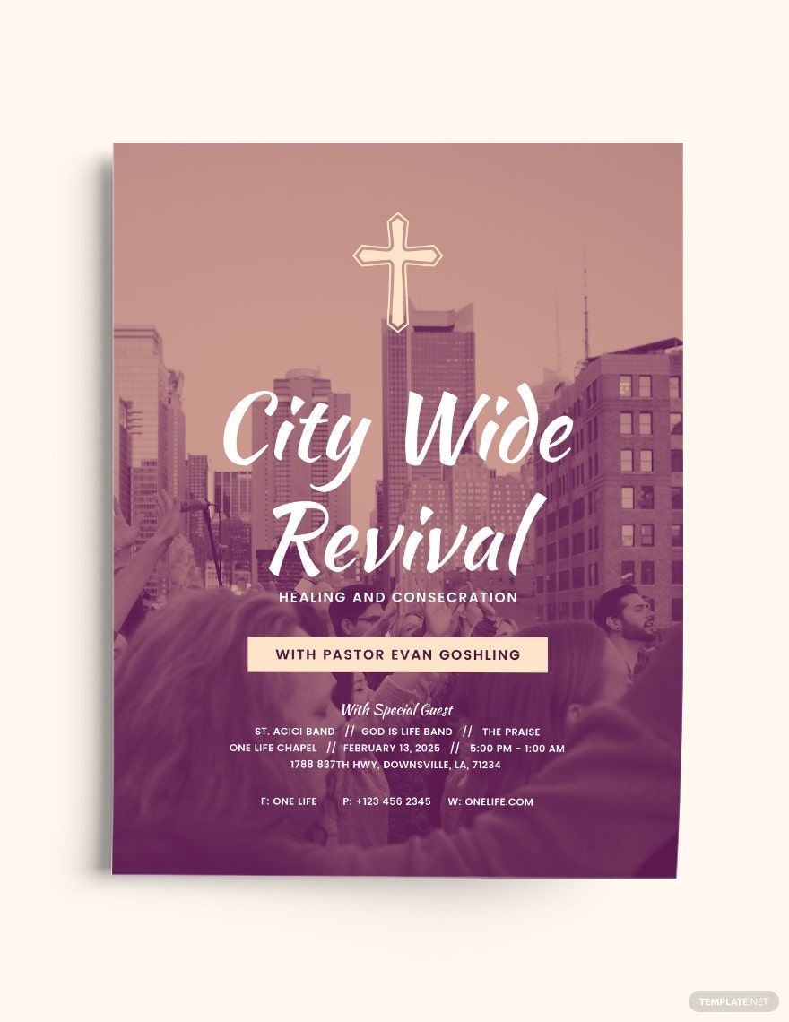 Free City Wide Revival Church Flyer Template