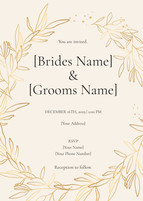 Gold Wedding Invitation Templates Blank Black Gold Elegant Pattern