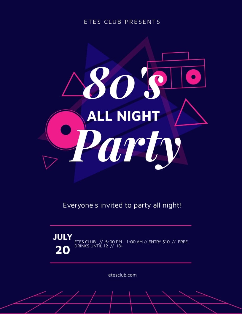 Classics 80s party Flyer Template.jpe