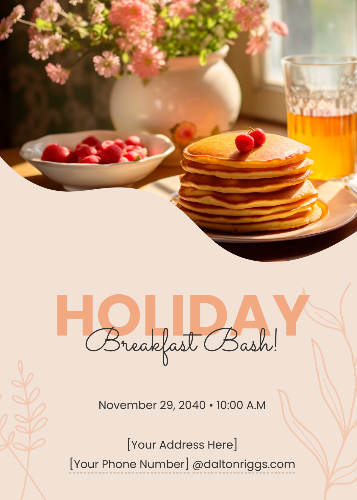 Free Holiday Breakfast Invitation Template