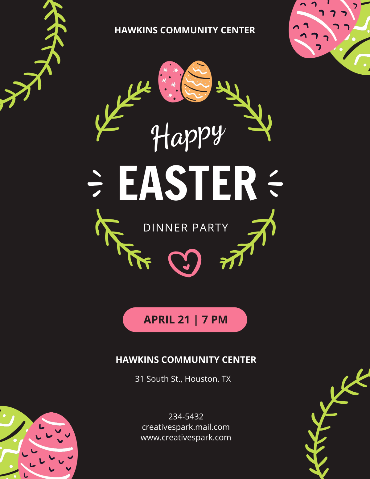 Easter Party Flyer Template - Edit Online & Download