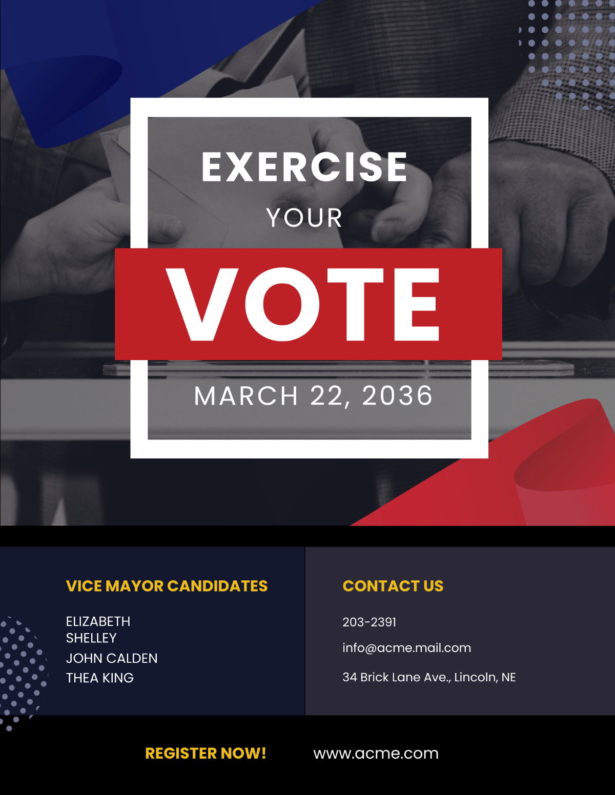 Exercise Your Vote Political Flyer Template - Edit Online & Download