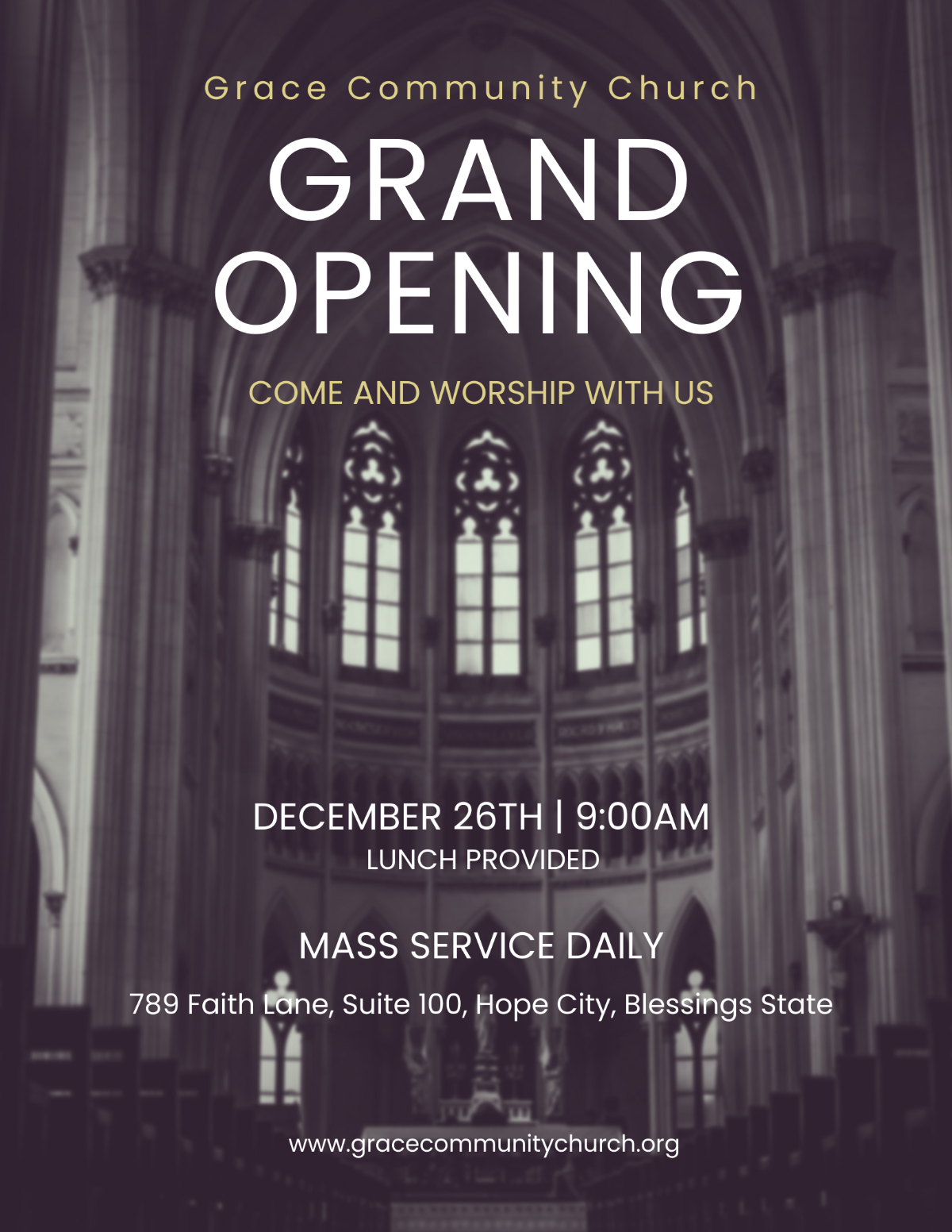 Faith Church Grand Opening Flyer