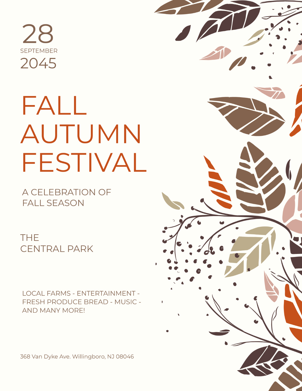 Fall Autumn Festival Flyer Template - Edit Online & Download