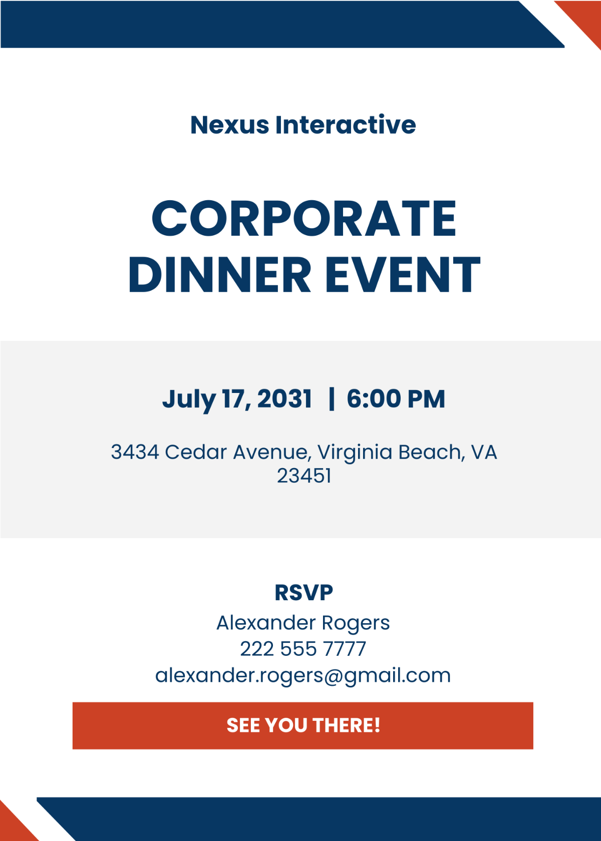 Corporate Dinner Invitation