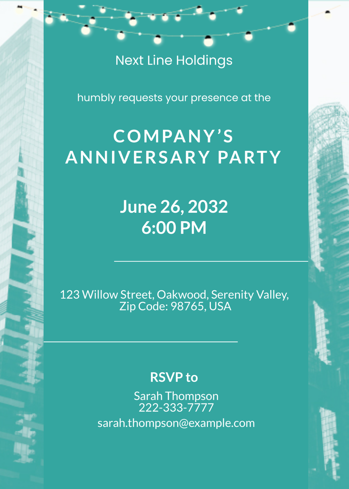 Corporate Party Invitation Card