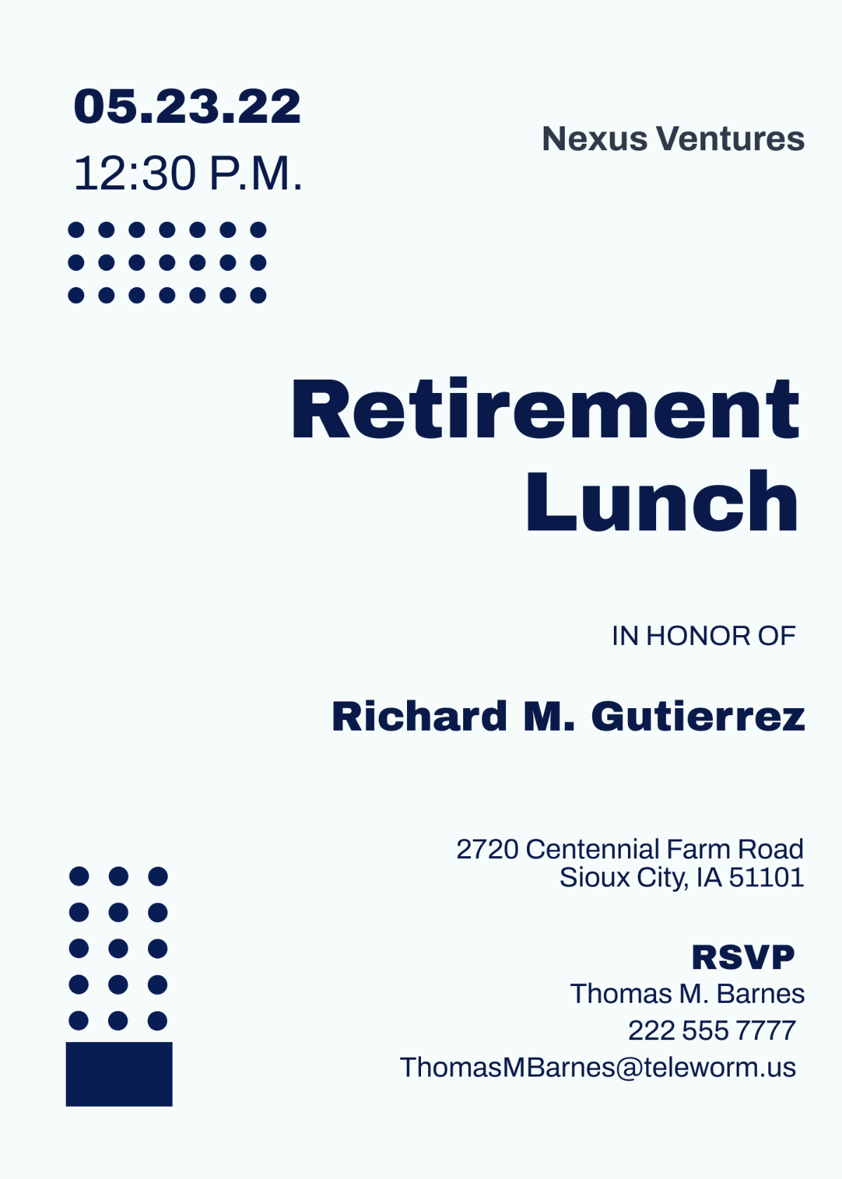 Corporate Retirement Invitation