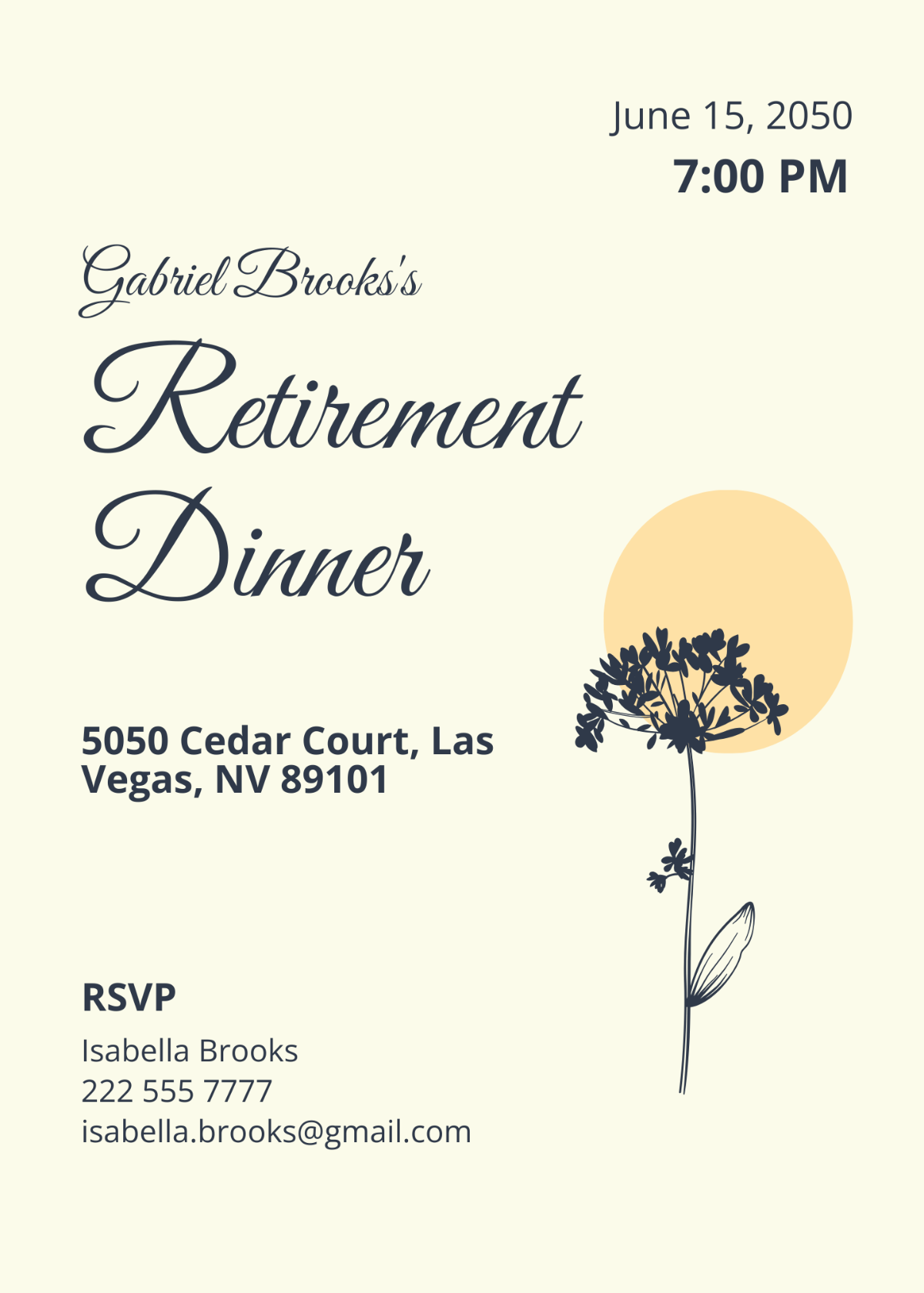 Retirement Dinner Invitation