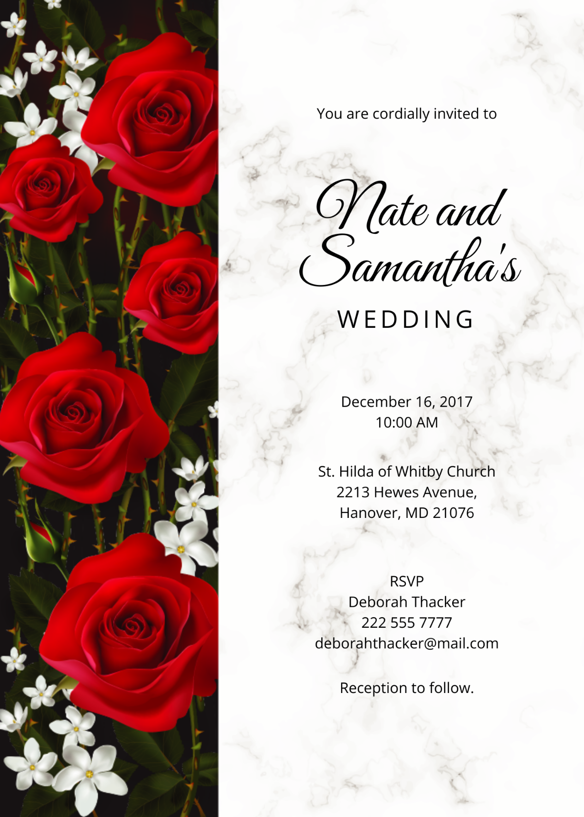 Roses Fall Wedding Invitation