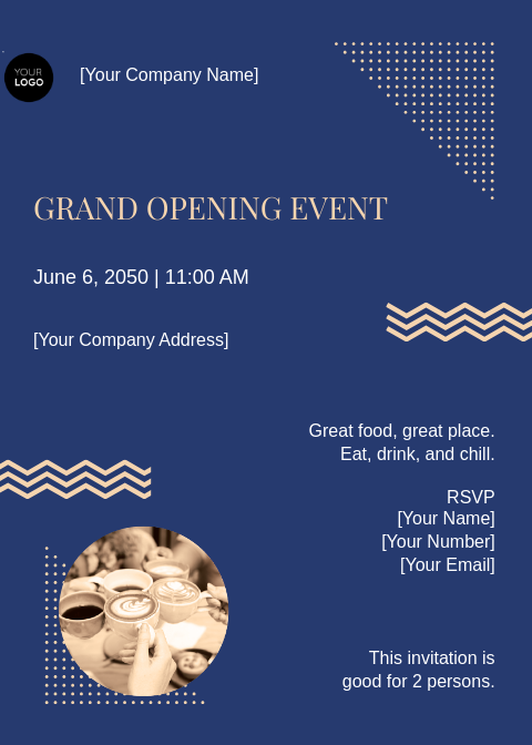 Royal Cafe Opening Invitation