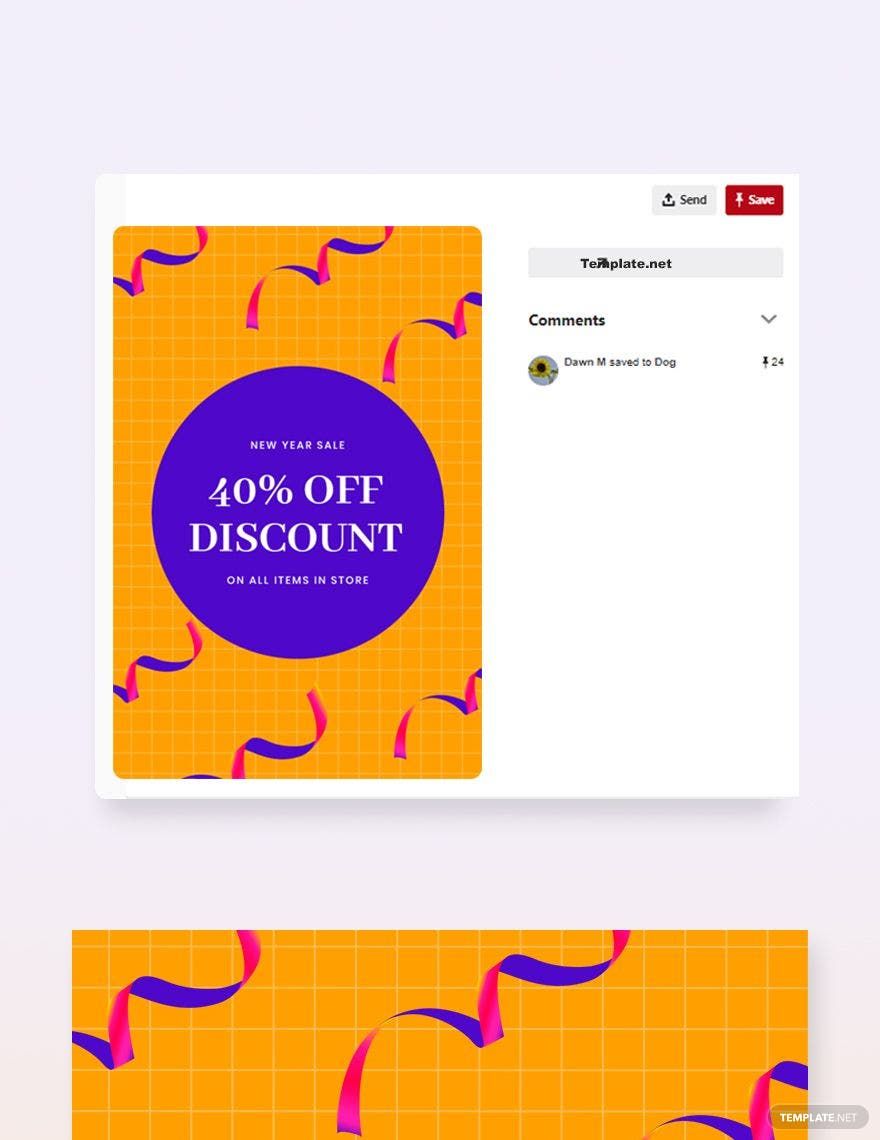 Holiday Discount Sale Pinterest Pin Template in PSD