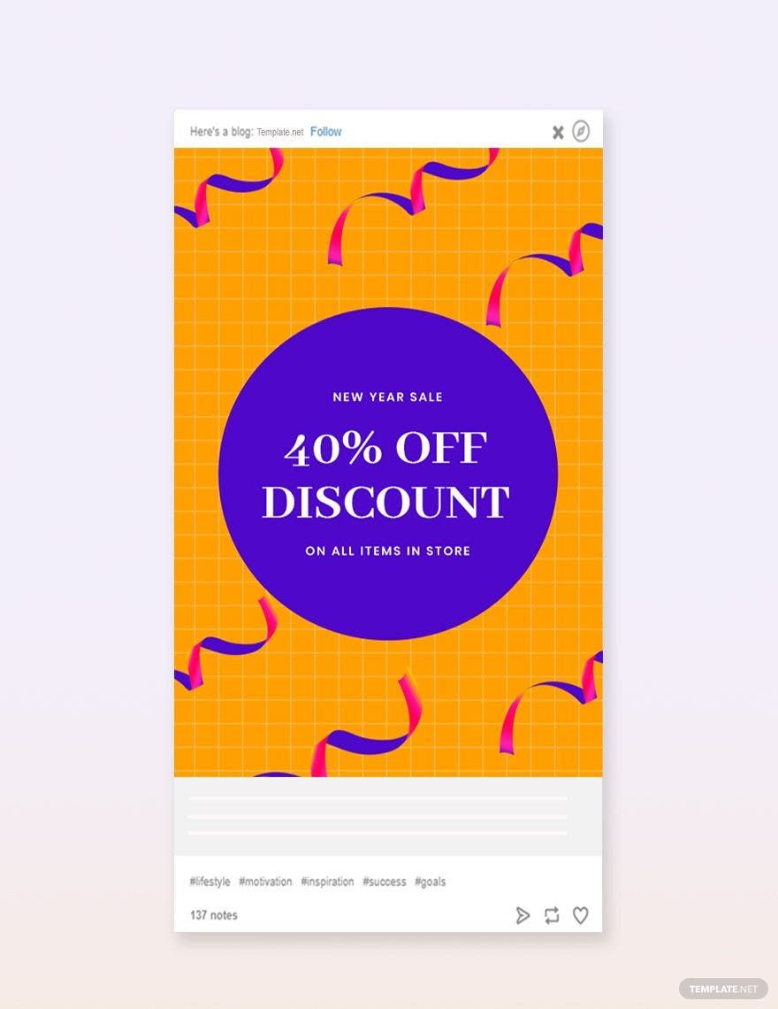 Holiday Discount Sale Tumblr Post Template