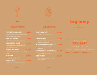 Free Chalkboard Trifold Menu Template to Edit Online