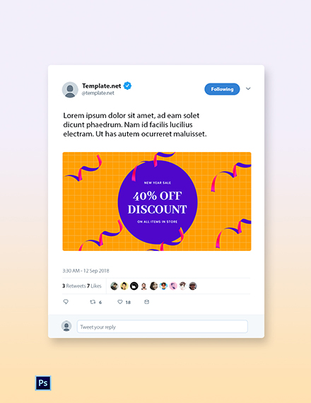 Free Holiday Discount Sale Twitter Post Template