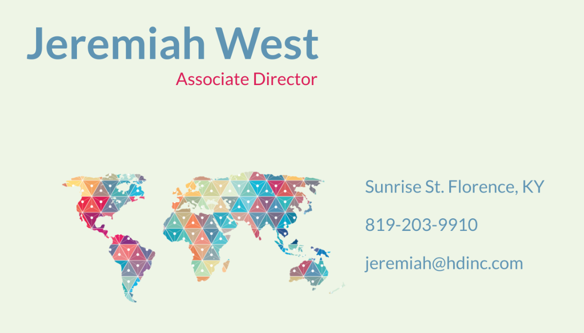 Free Creative World Map Business Card Template
