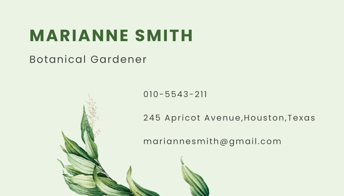 Free ECO Business Card Template