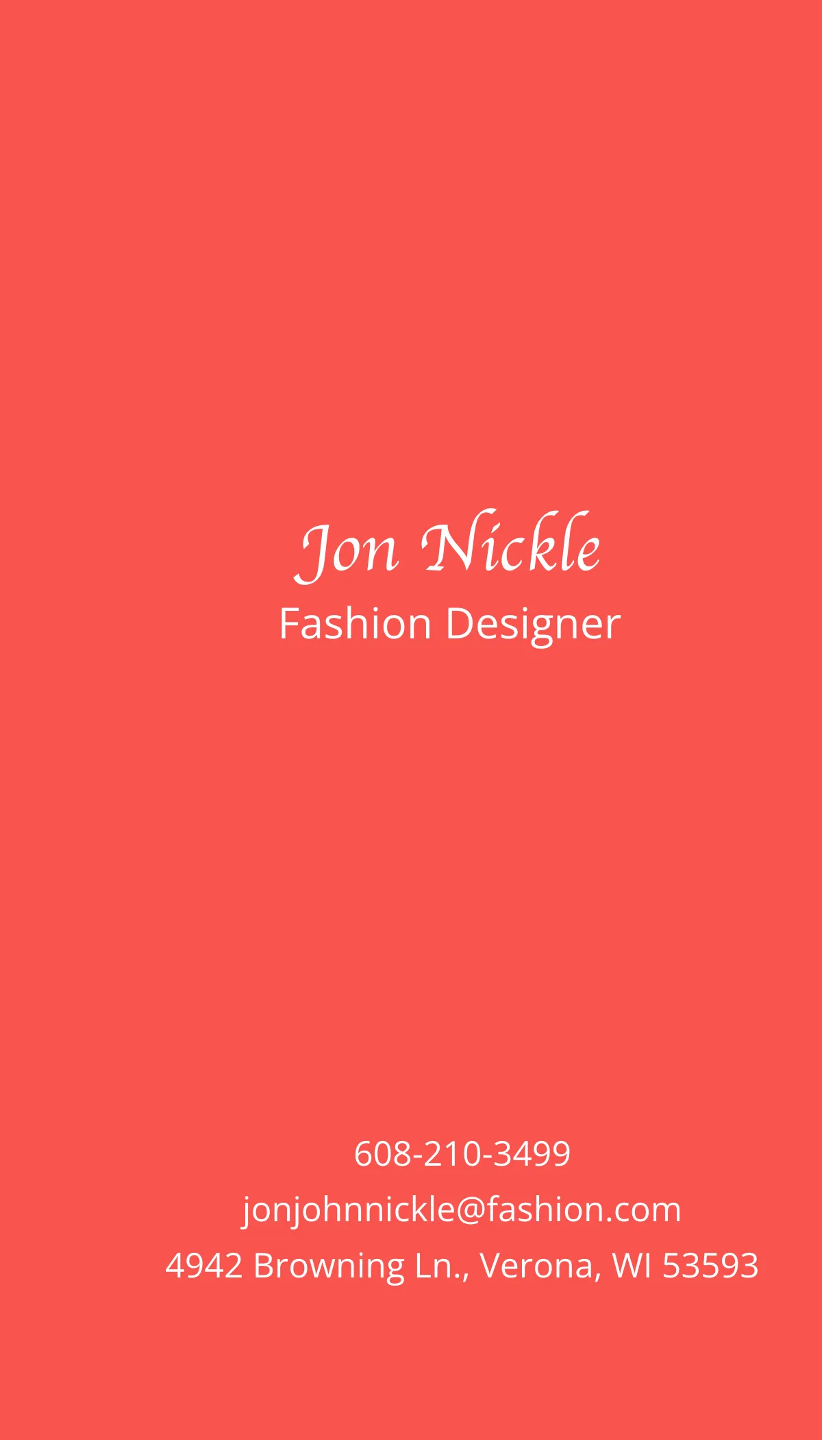 Free Fashionista Business Card Template to Edit Online
