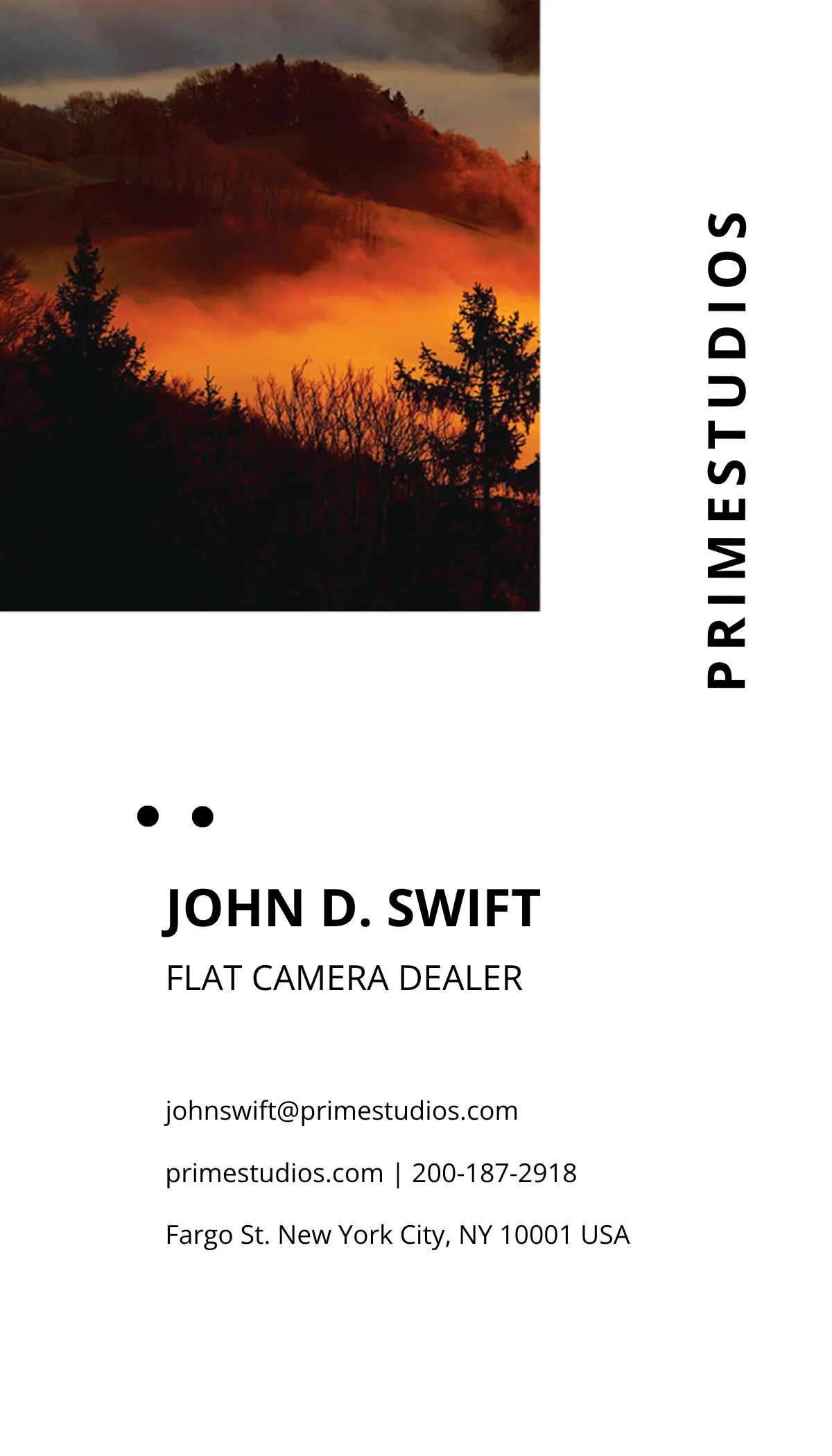 Free Flat Camera Business Card Template to Edit Online