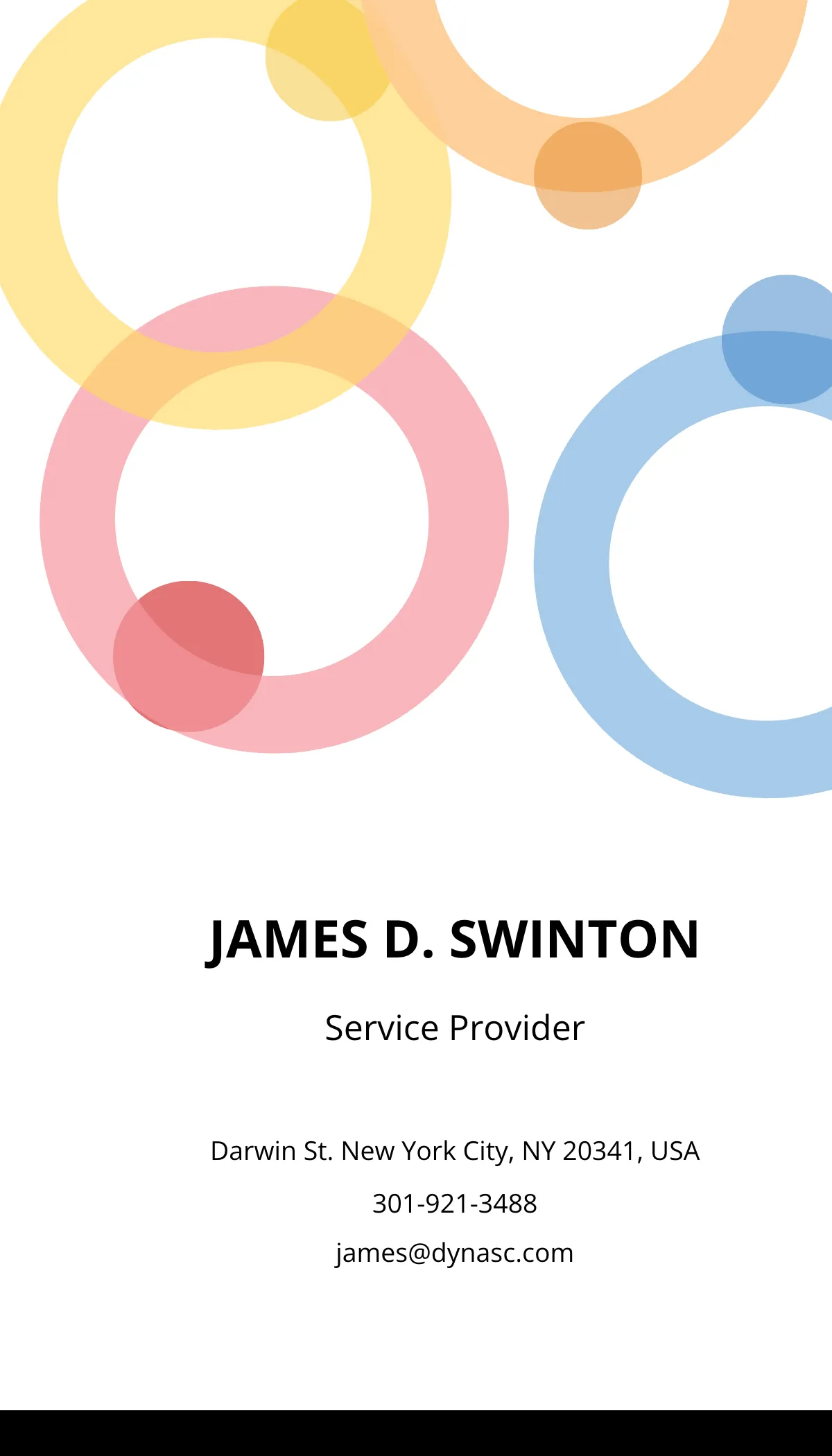 Free Four Os Round Service Business Card Template to Edit Online