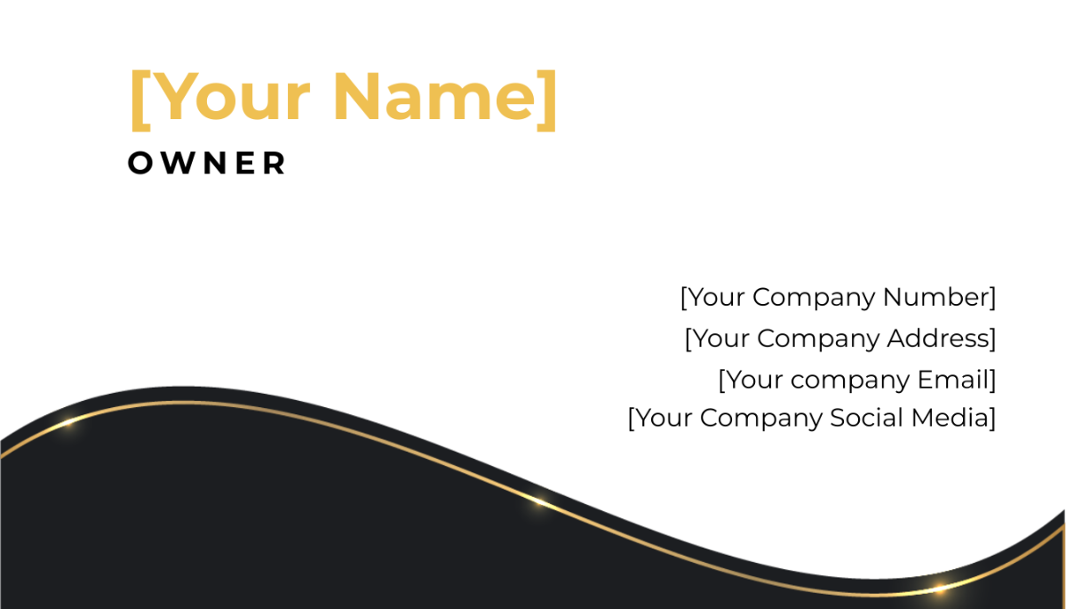 Gold And Black Business Card Template