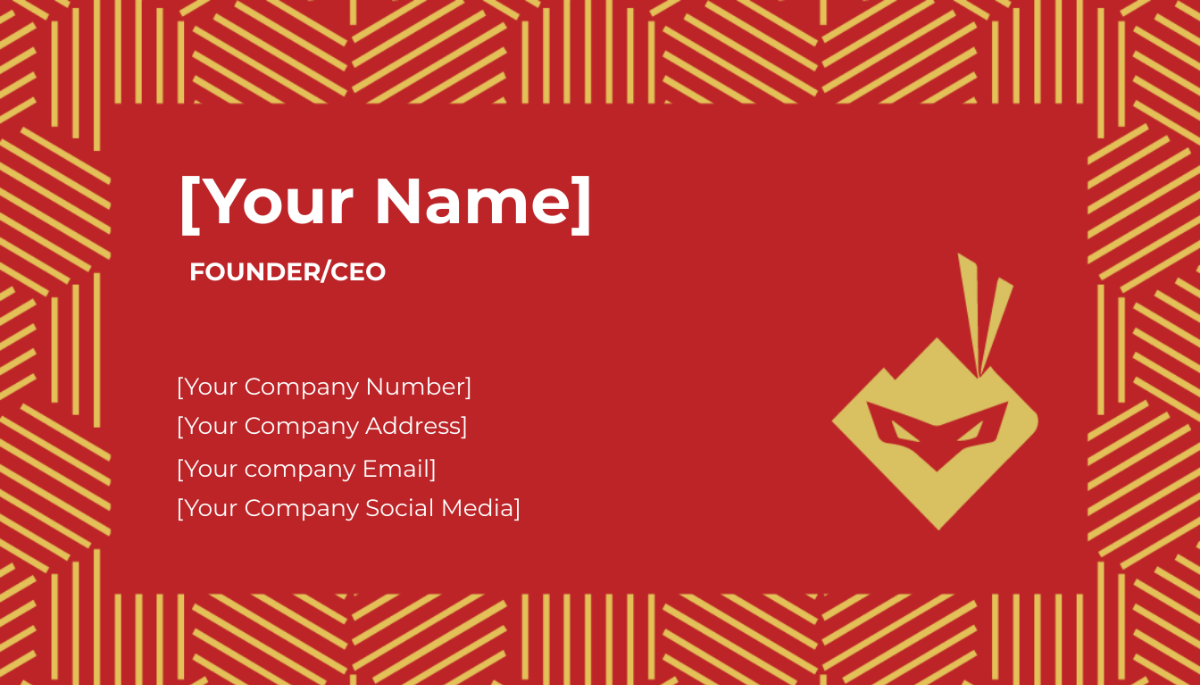 Gold And Red Business Card Template