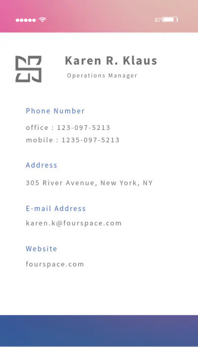 Free iPhone Business Card Template to Edit Online