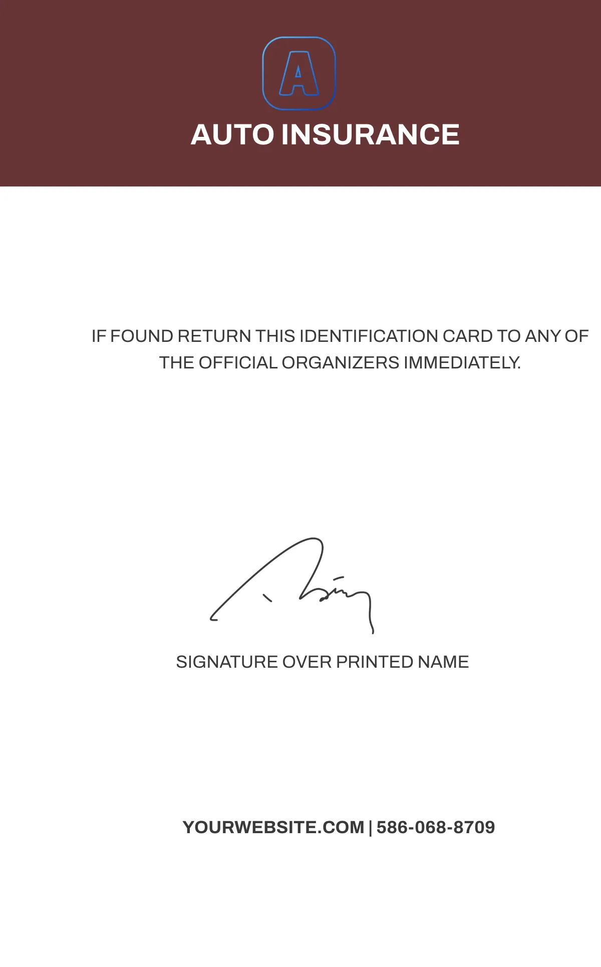 Free Car Insurance ID Template to Edit Online