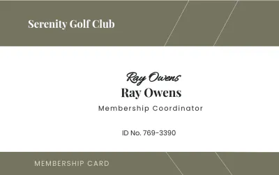Free Club Membership ID Card Template to Edit Online