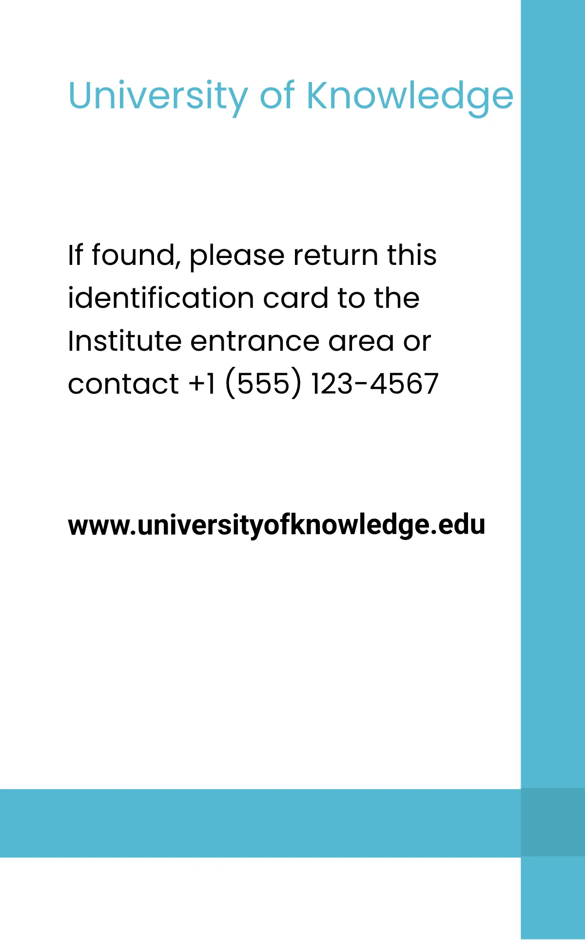 Free College ID Card Format Template to Edit Online