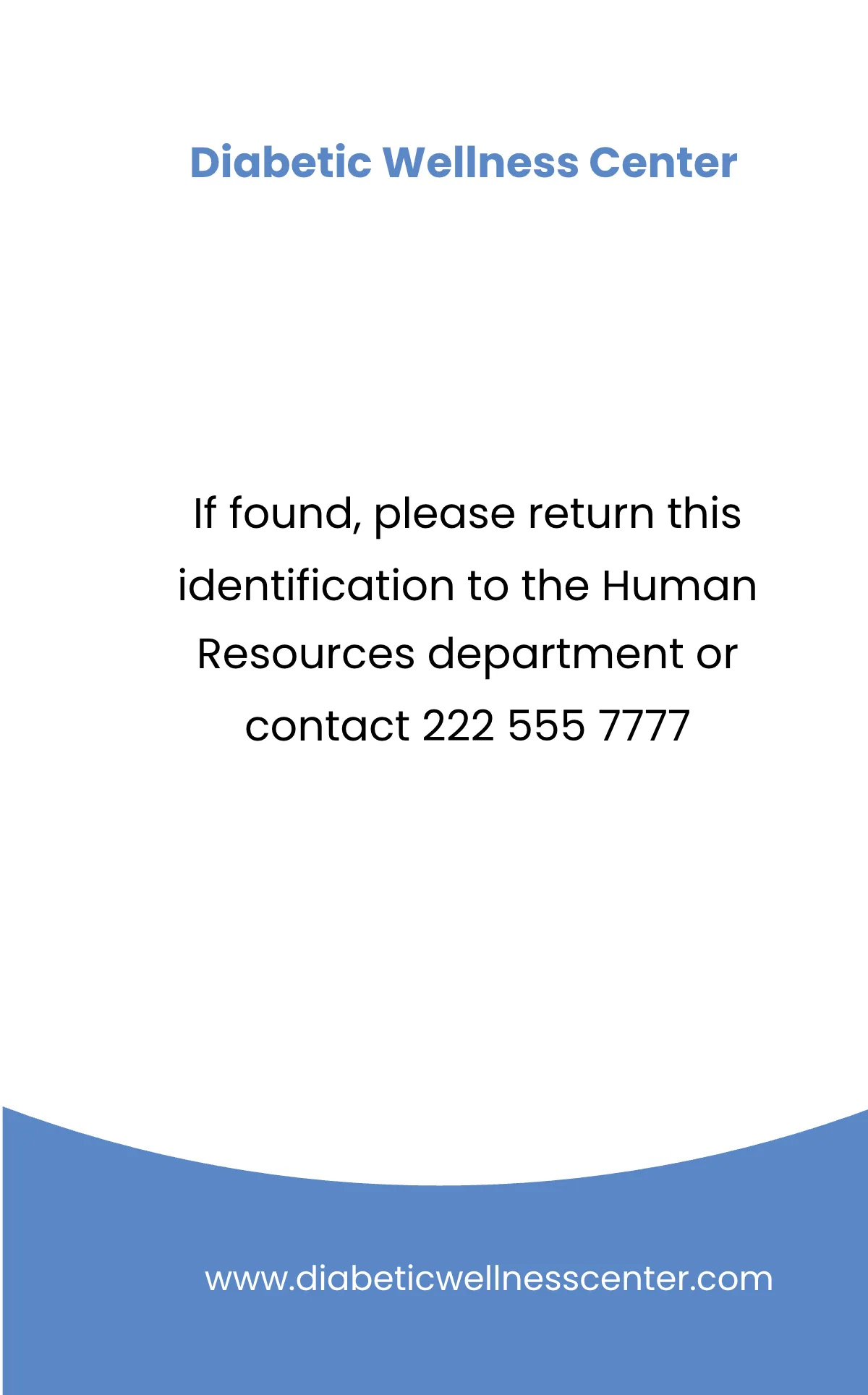 Free Diabetic ID Card Template to Edit Online