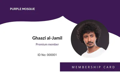 Free Mosque Membership ID Card Template to Edit Online