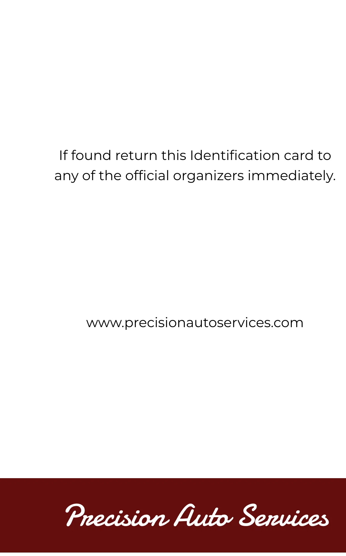 Free Sample Auto ID Card Template to Edit Online