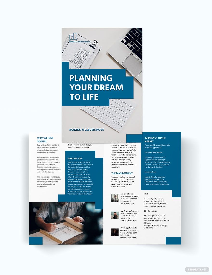 Estate Planning Bi-Fold Brochure Template in Word, Google Docs, Illustrator, PSD, Apple Pages, Publisher, InDesign