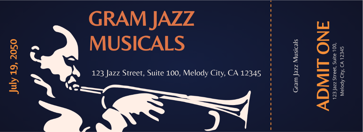 Jazz Event Ticket Template - Edit Online & Download