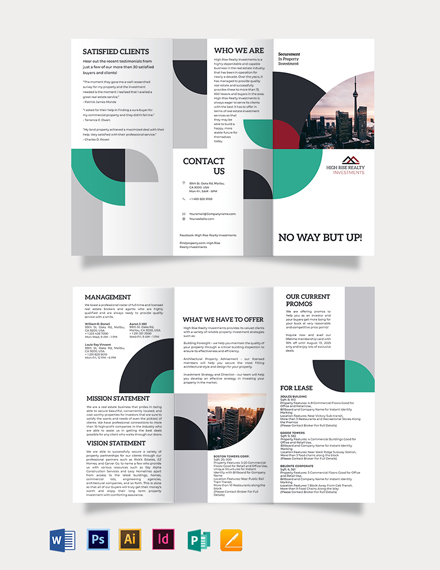 commercial realestate investor tri fold brochure