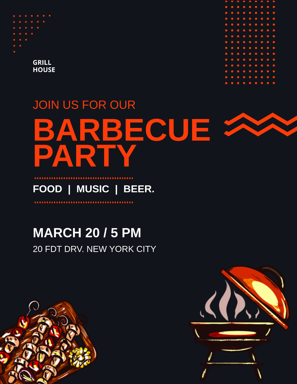 Barbecue Grill Restaurant Flyer Template