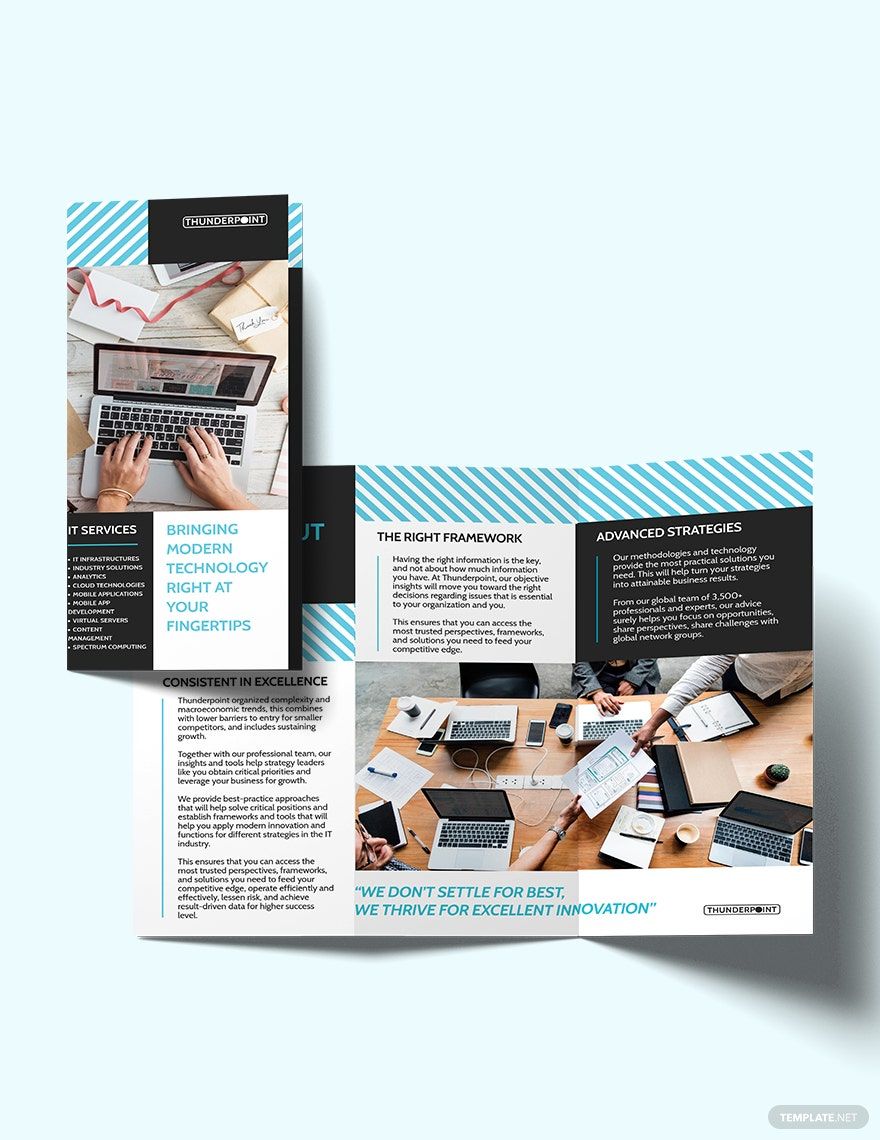 IT Services Tri-Fold Brochure Template