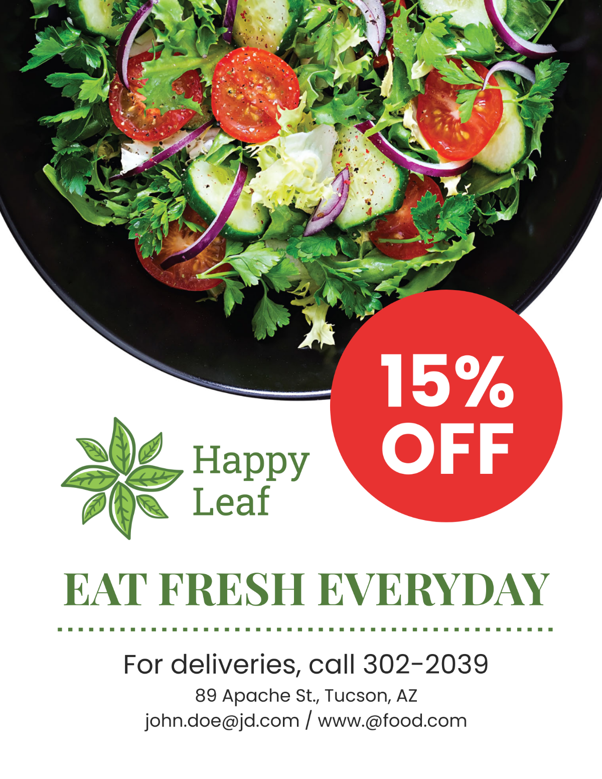 Vegetarian Salad Food Flyer Template - Edit Online & Download