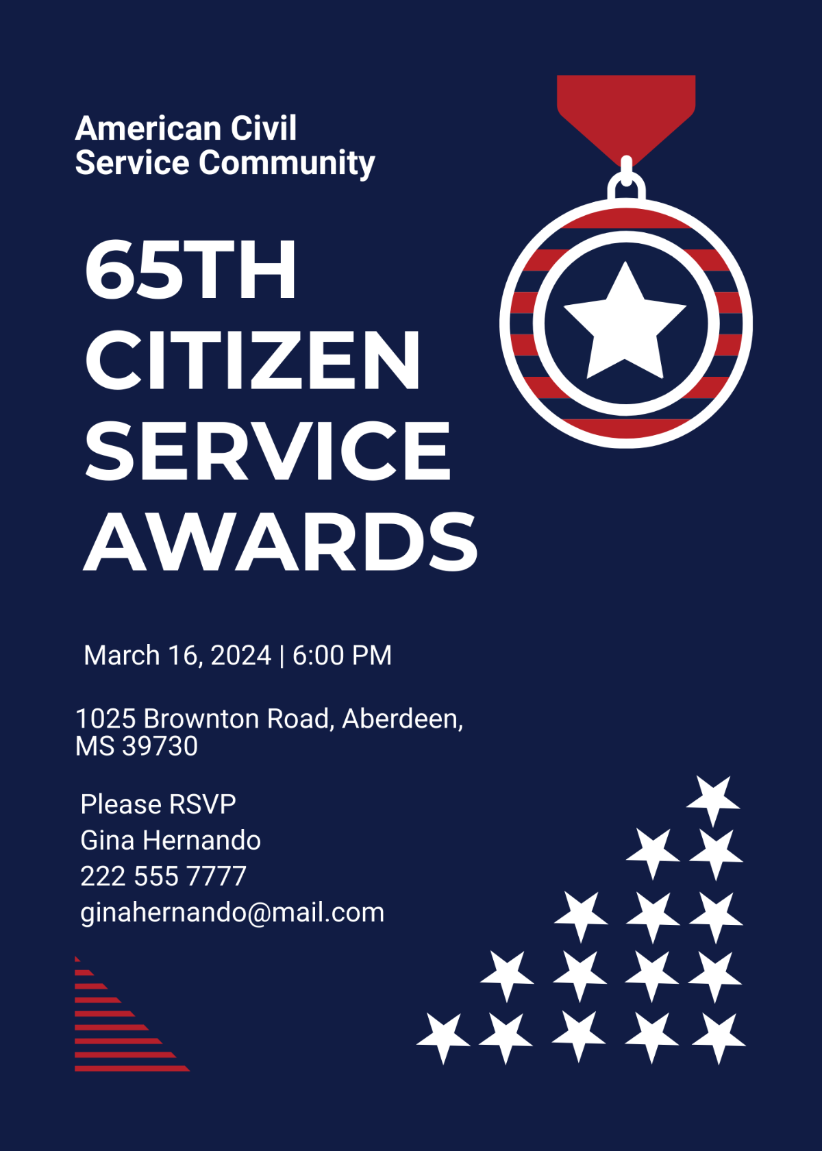 Service Award Invitation