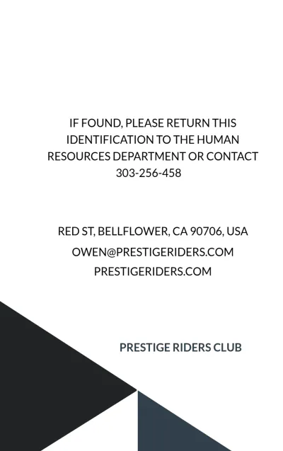 Free Motor Club ID Card Template to Edit Online